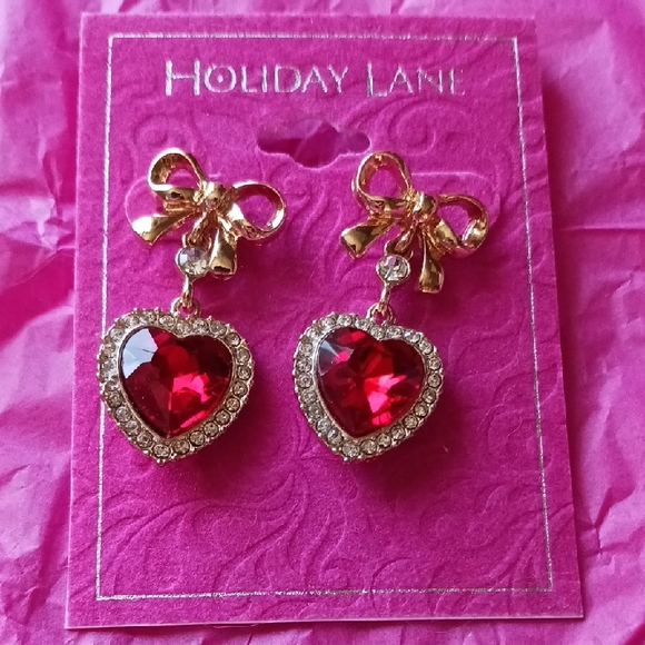 Charter Club Holiday Lane Heart Earrings Valentine Prom Wedding - Picture 5 of 9
